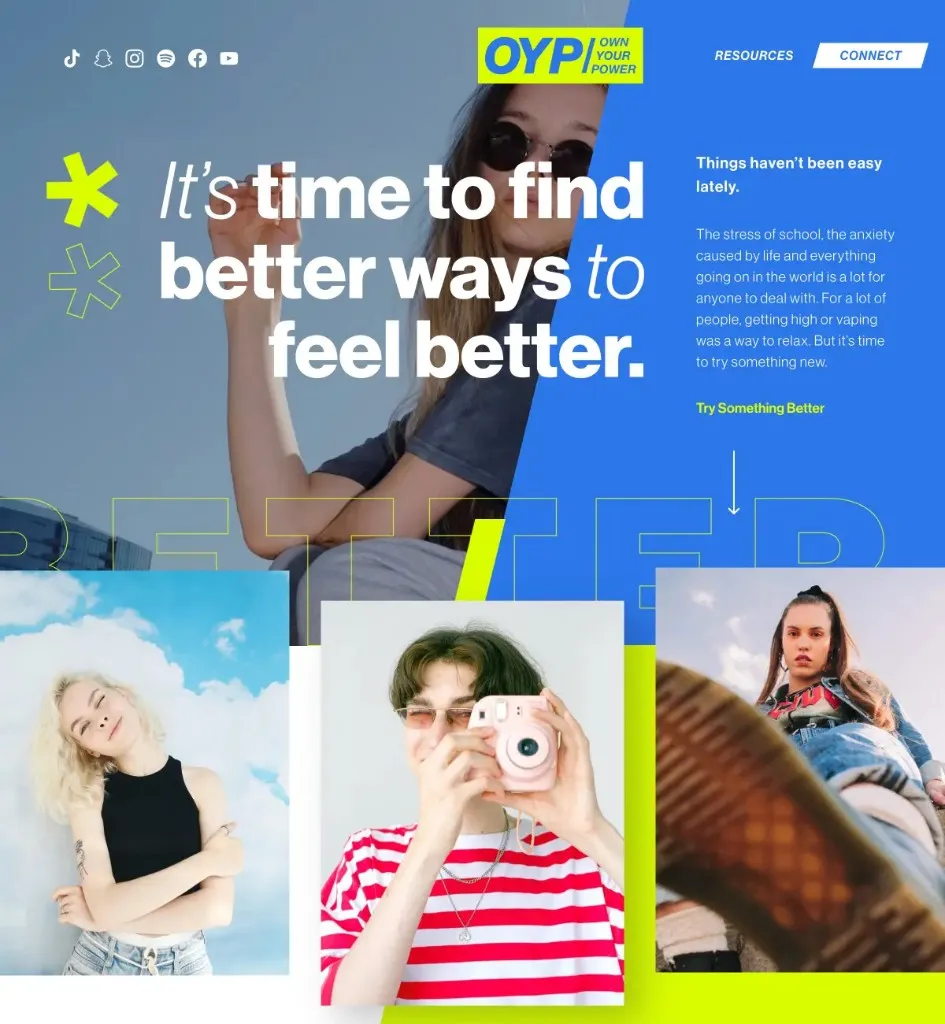 Own Your Power mental health campaign site